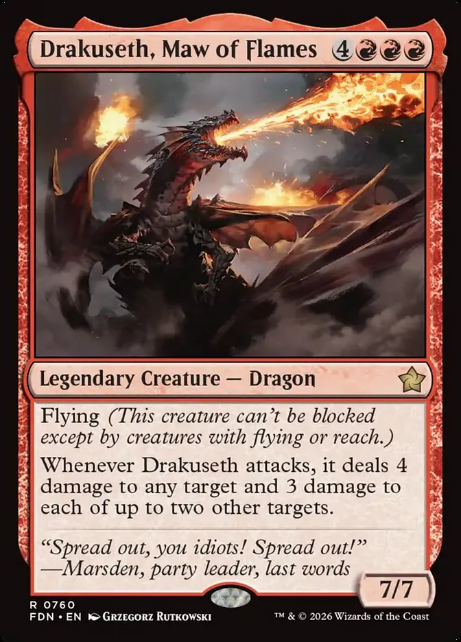 2024 Foundations Drakuseth, Maw of Flames #760 rare card image