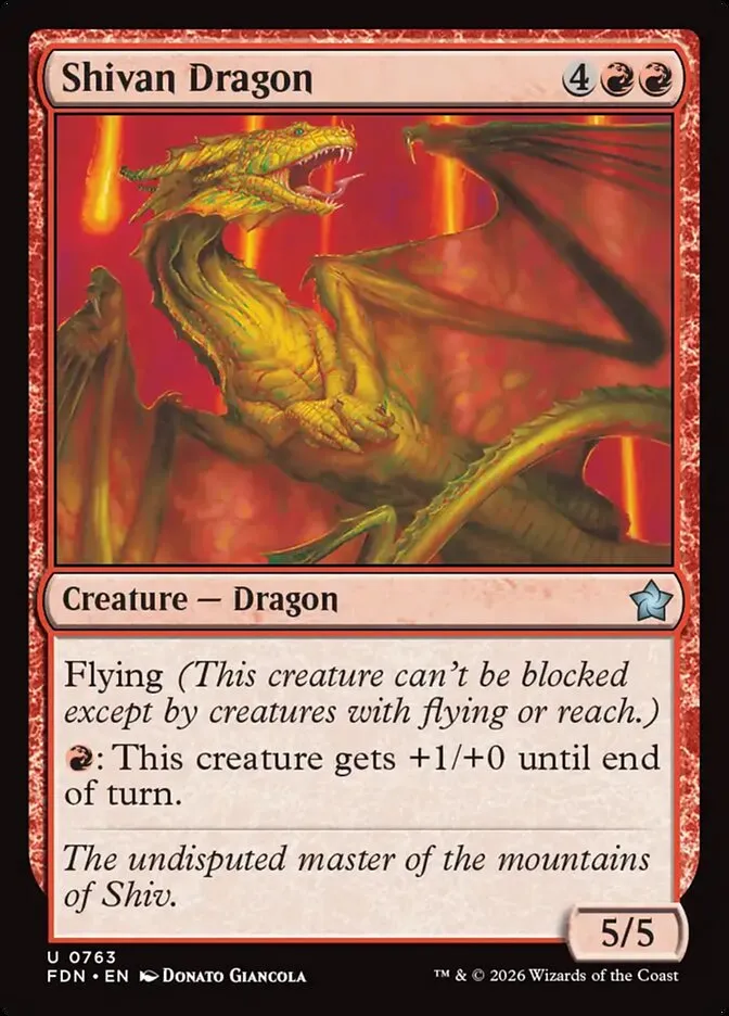 2024 Foundations Shivan Dragon uncommon #763 uncommon card image