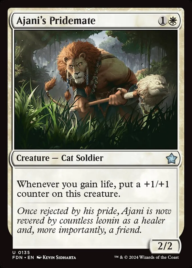 2024 Foundations Ajani's Pridemate uncommon #135 uncommon card image