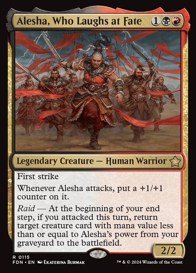 2024 Foundations Alesha, Who Laughs at Fate #115 rare card image