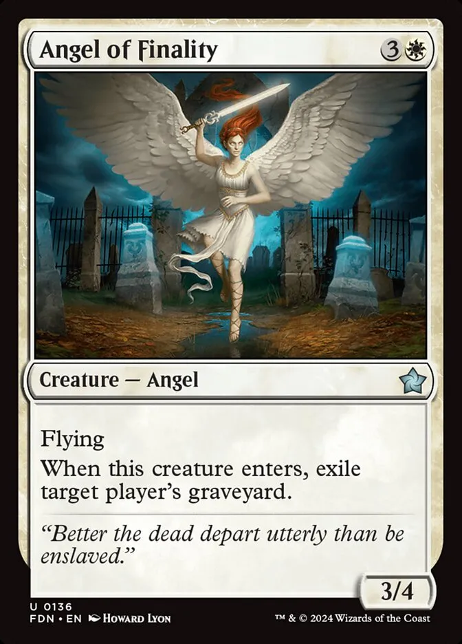 2024 Foundations Angel of Finality #136 uncommon card image