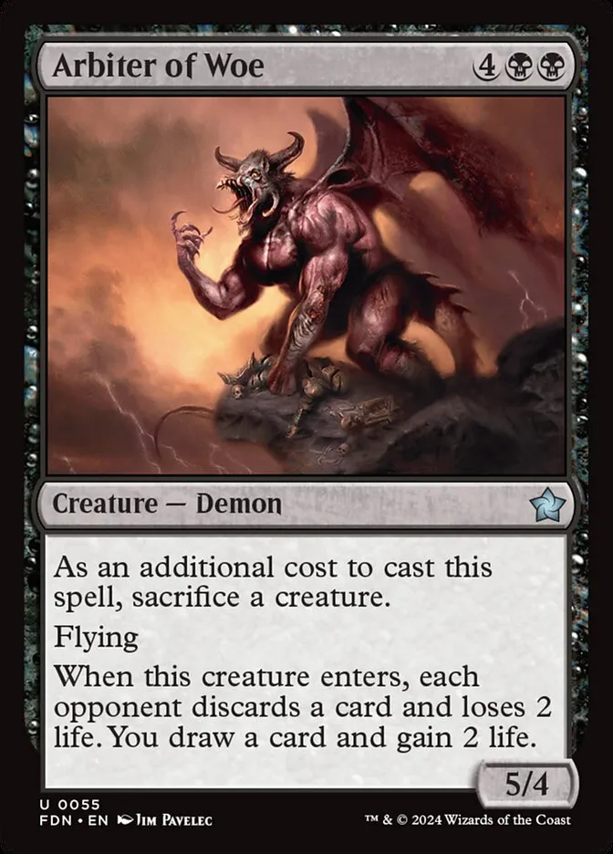 2024 Foundations Arbiter of Woe #55 uncommon card image