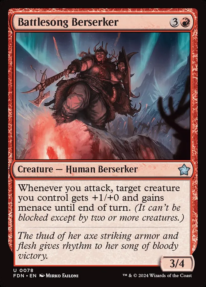 2024 Foundations Battlesong Berserker #78 uncommon card image