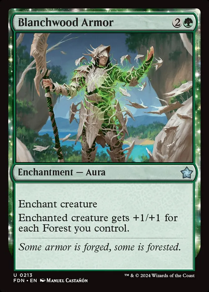 2024 Foundations Blanchwood Armor #213 uncommon card image