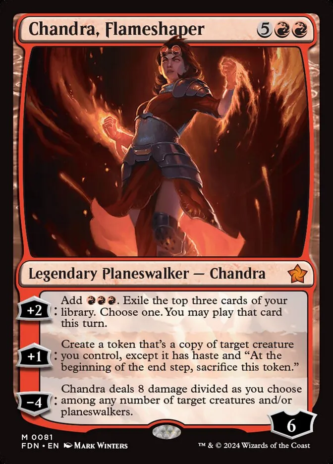 2024 Foundations Chandra, Flameshaper mythic #81 mythic card image