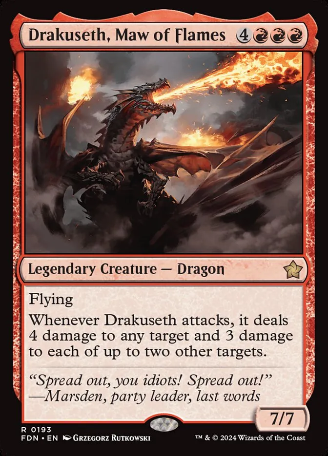 2024 Foundations Drakuseth, Maw of Flames #193 rare card image