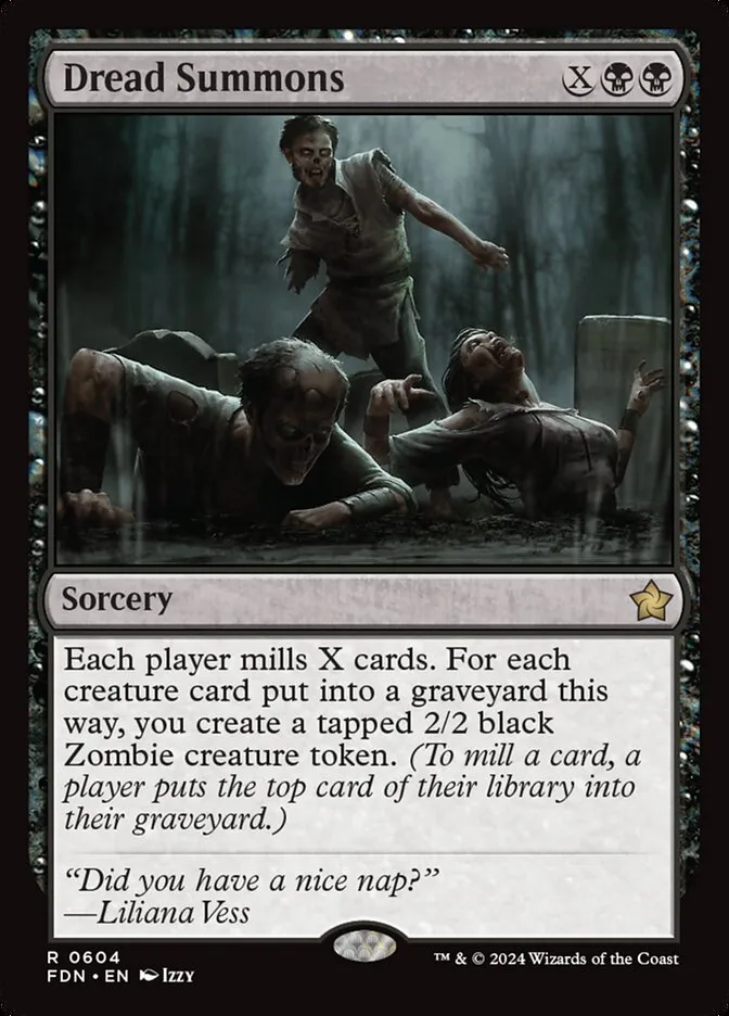 2024 Foundations Dread Summons rare #604 rare card image