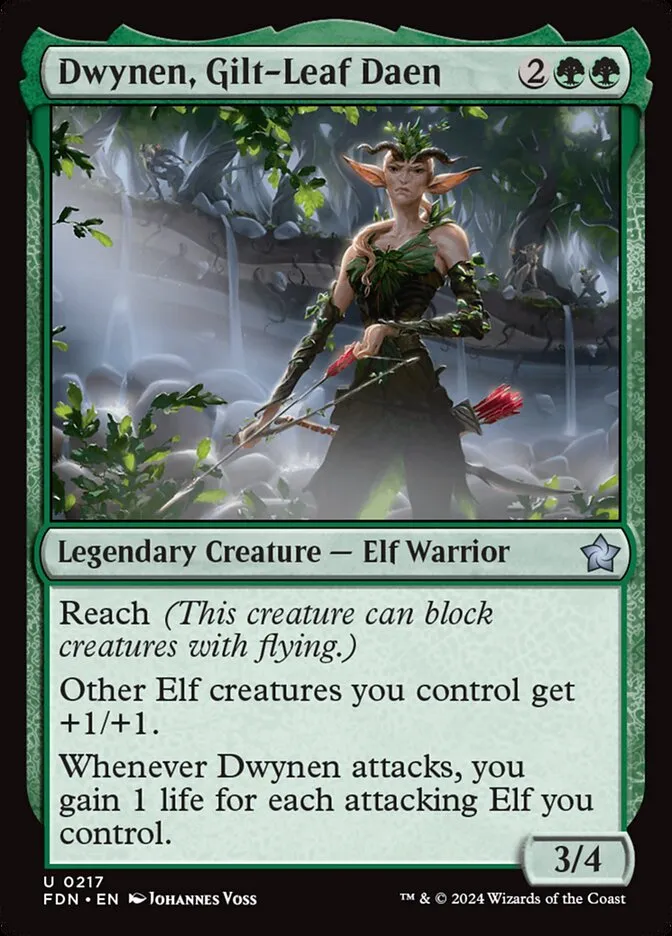 2024 Foundations Dwynen, Gilt-Leaf Daen #217 uncommon card image