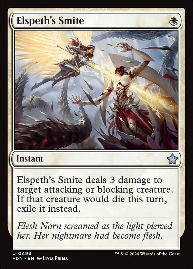 2024 Foundations Elspeth's Smite uncommon #493 uncommon card image