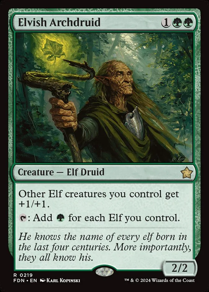2024 Foundations Elvish Archdruid #219 rare card image