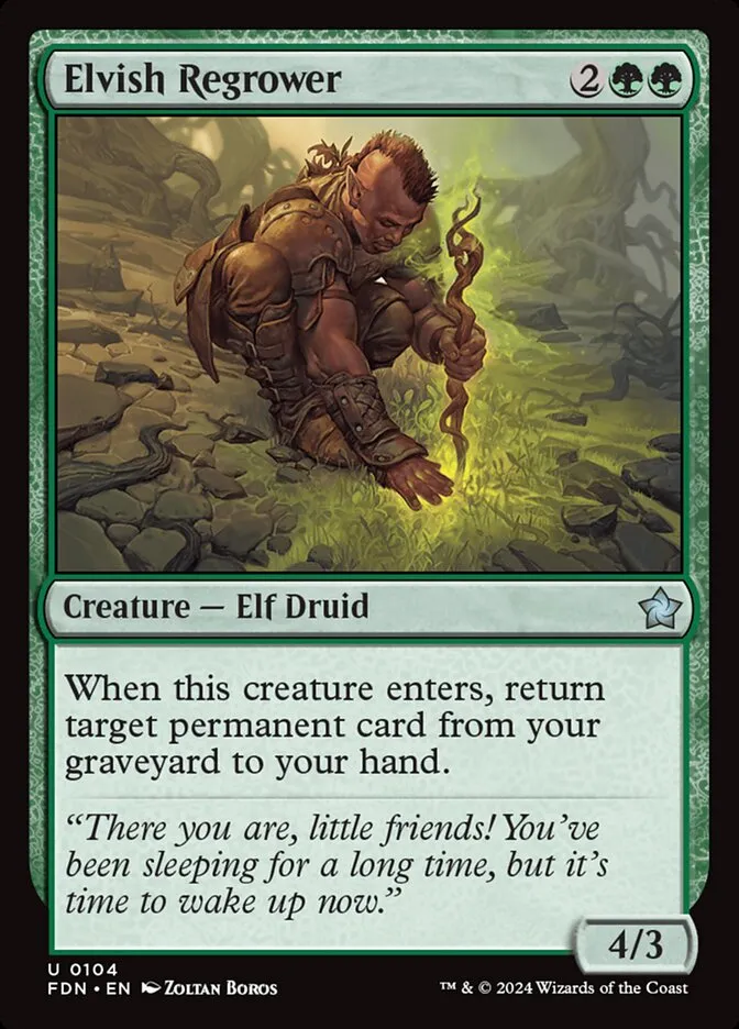 2024 Foundations Elvish Regrower uncommon #104 uncommon card image