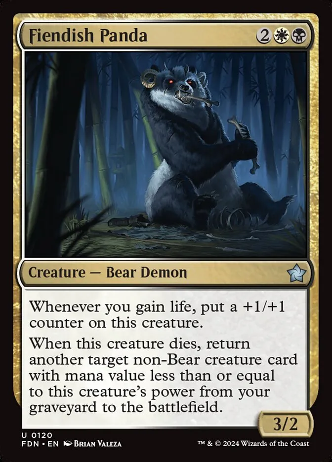 2024 Foundations Fiendish Panda [Foil] uncommon #120 uncommon card image
