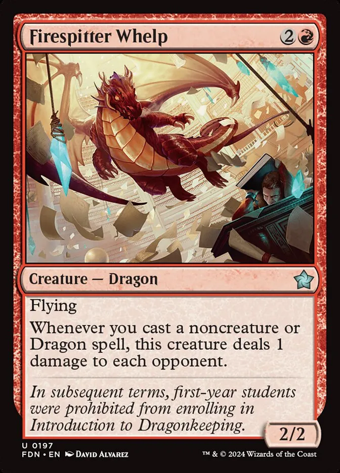 2024 Foundations Firespitter Whelp [Foil] uncommon #197 uncommon card image