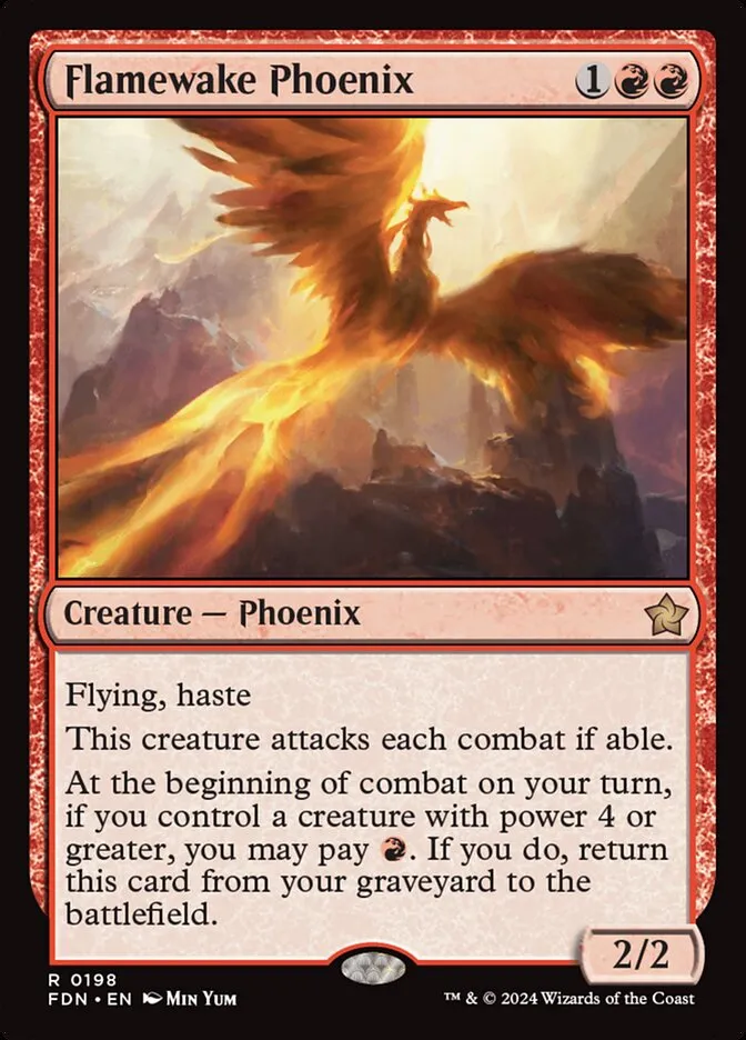 2024 Foundations Flamewake Phoenix rare #198 rare card image