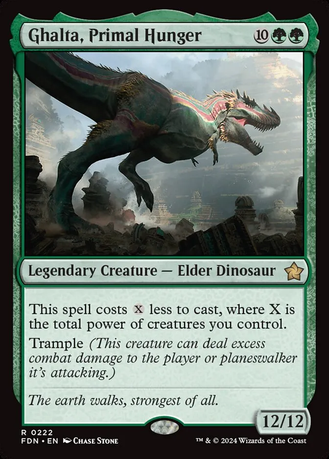 2024 Foundations Ghalta, Primal Hunger #222 rare card image