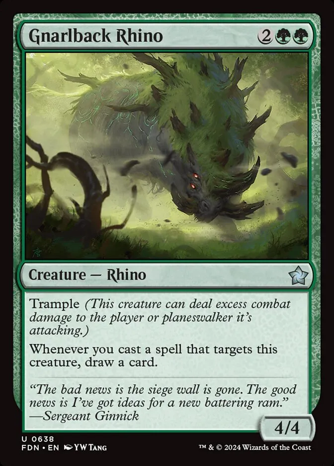 2024 Foundations Gnarlback Rhino #638 uncommon card image