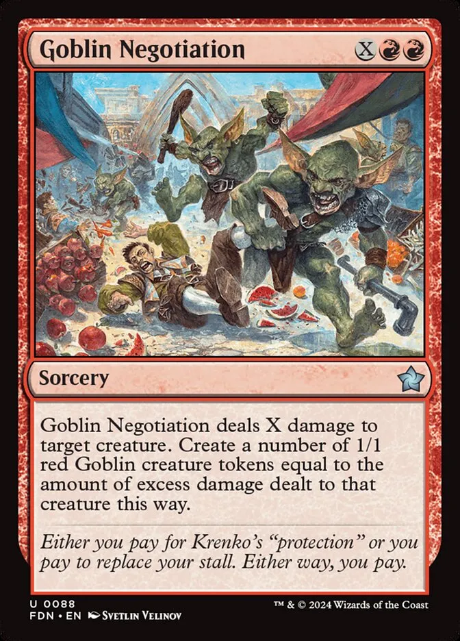 2024 Foundations Goblin Negotiation [Foil] uncommon #88 uncommon card image
