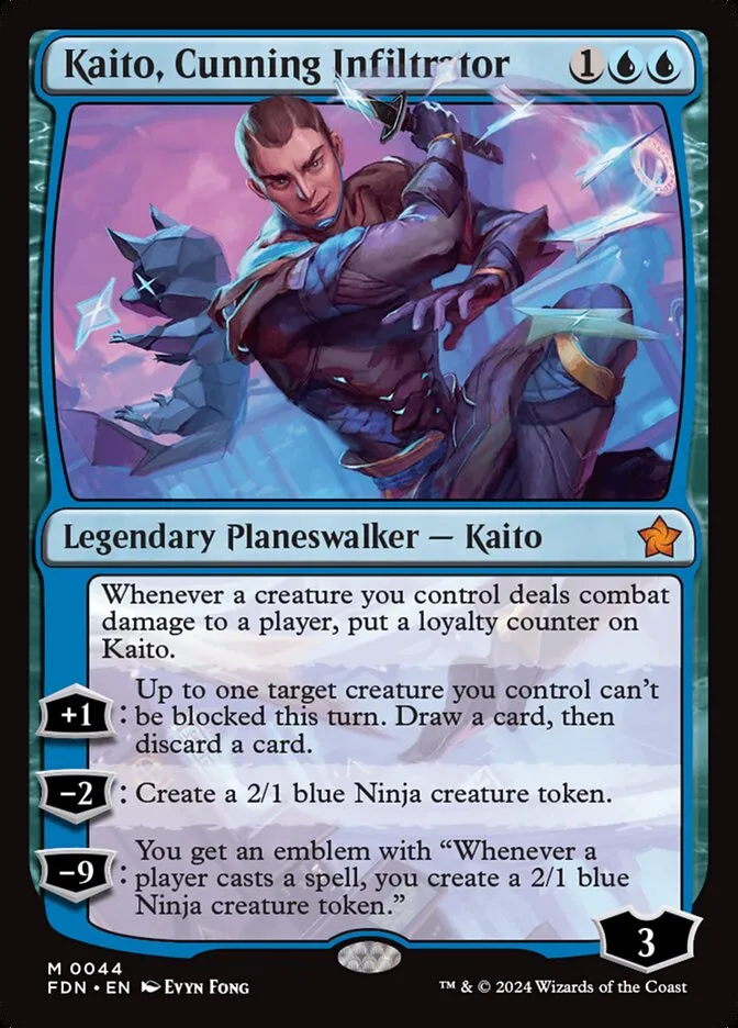 2024 Foundations Kaito, Cunning Infiltrator mythic #44 mythic card image