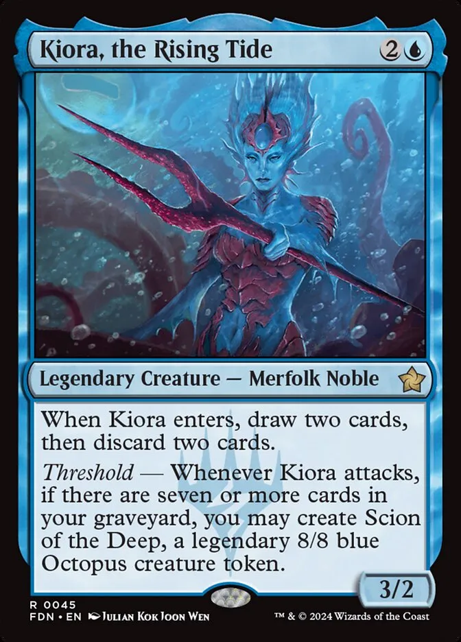 2024 Foundations Kiora, the Rising Tide #45 rare card image