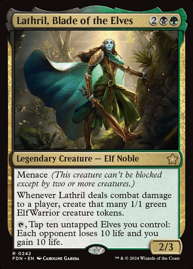 2024 Foundations Lathril, Blade of the Elves #242 rare card image