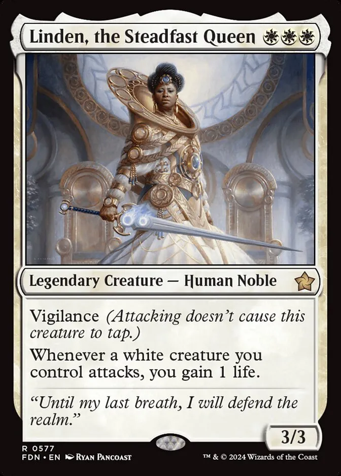 2024 Foundations Linden, the Steadfast Queen #577 rare card image