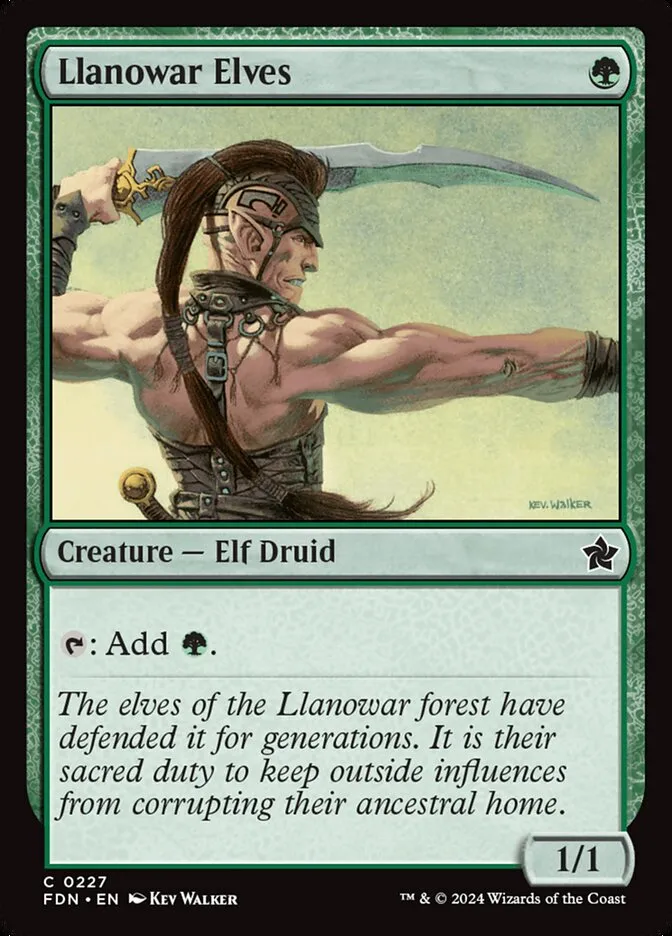 2024 Foundations Llanowar Elves common #227 common card image