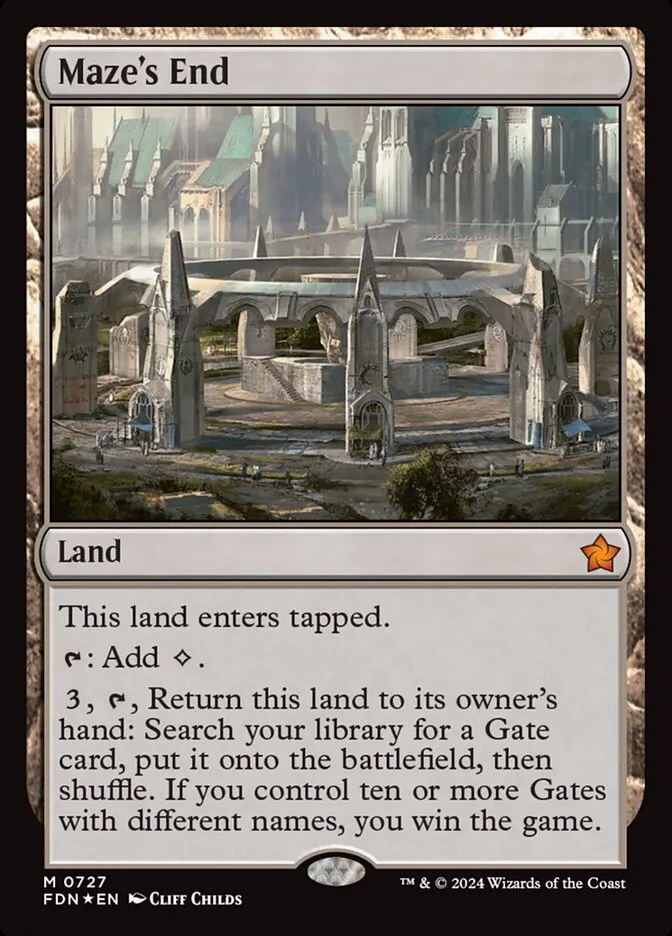 2024 Foundations Maze's End mythic #727 mythic card image