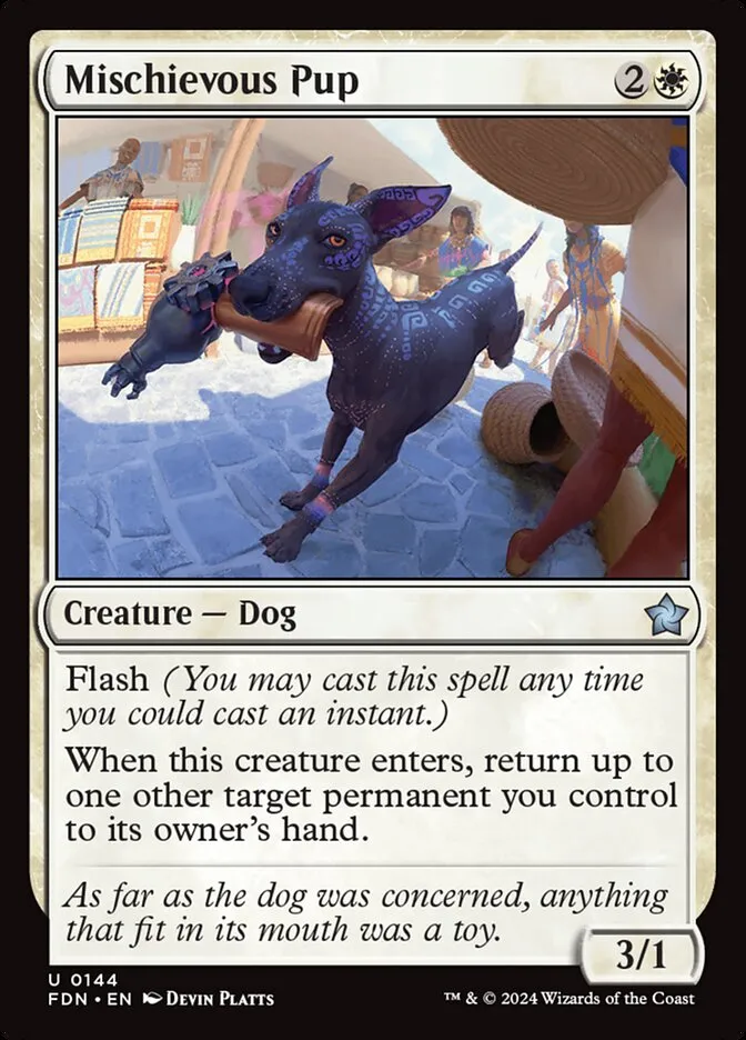 2024 Foundations Mischievous Pup uncommon #144 uncommon card image