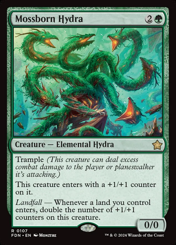 2024 Foundations Mossborn Hydra #107 rare card image