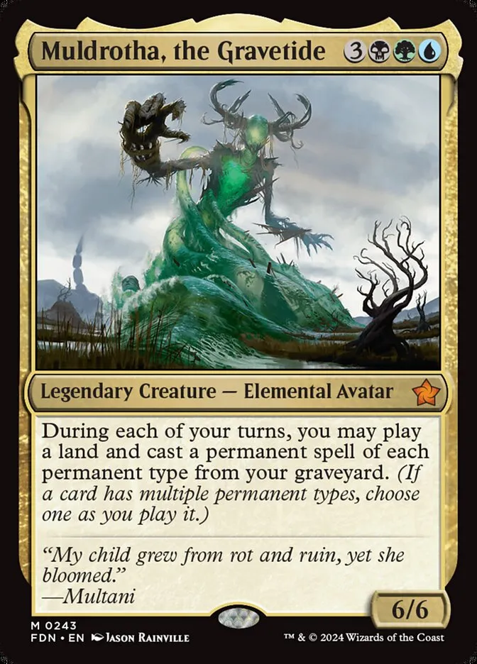 2024 Foundations Muldrotha, the Gravetide mythic #243 mythic card image