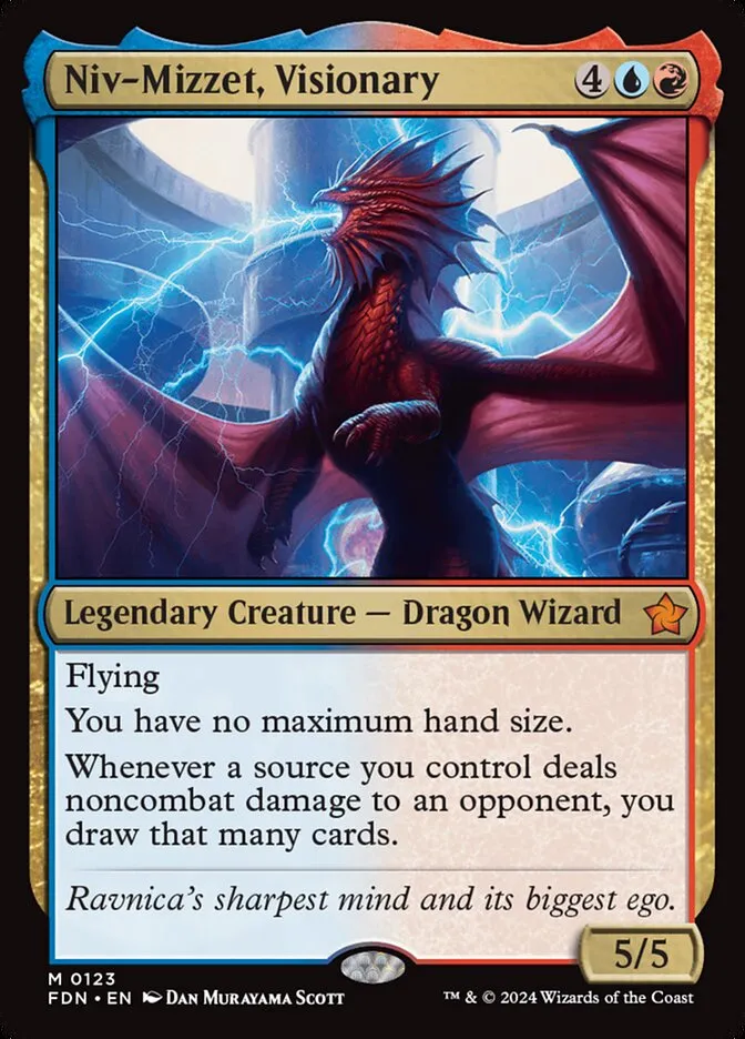 2024 Foundations Niv-Mizzet, Visionary mythic #123 mythic card image