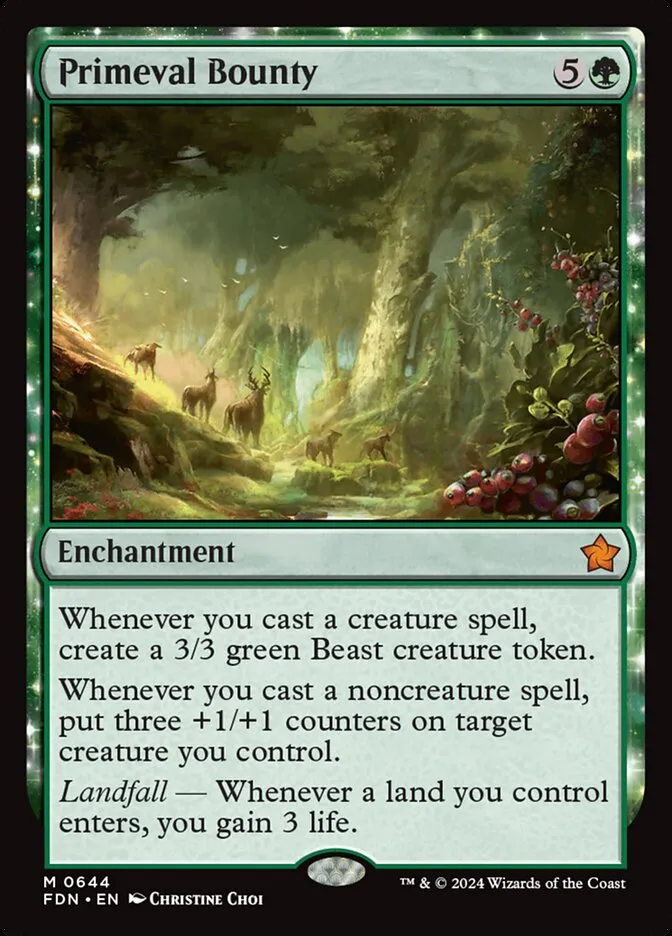 2024 Foundations Primeval Bounty #644 mythic card image