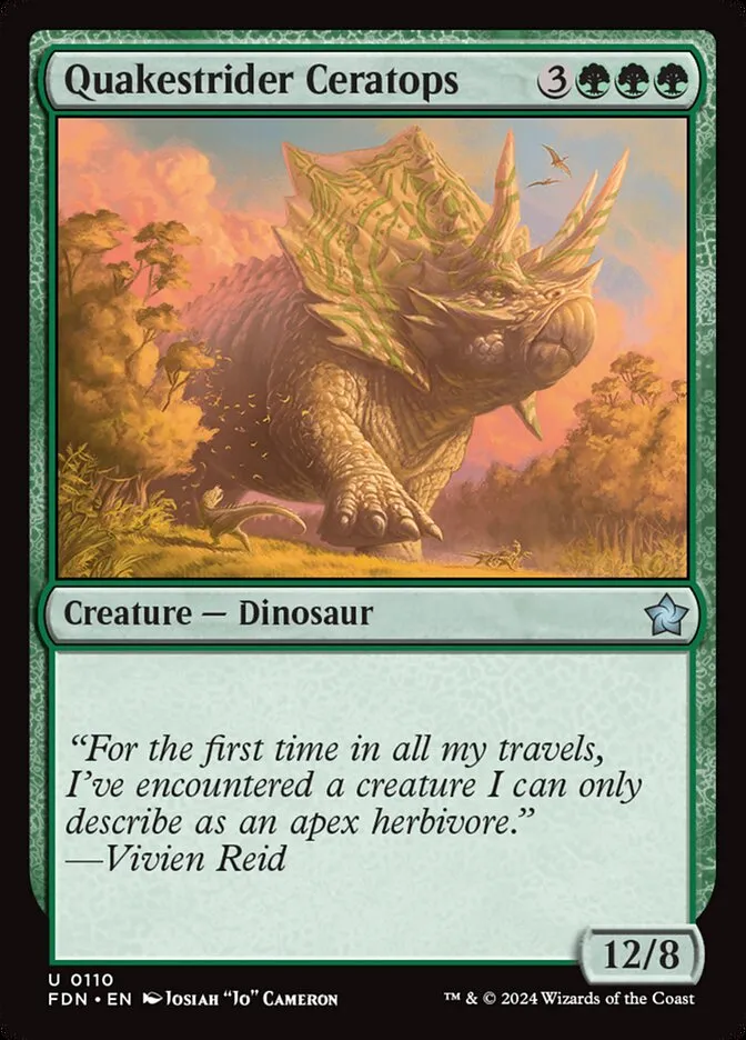 2024 Foundations Quakestrider Ceratops #110 uncommon card image
