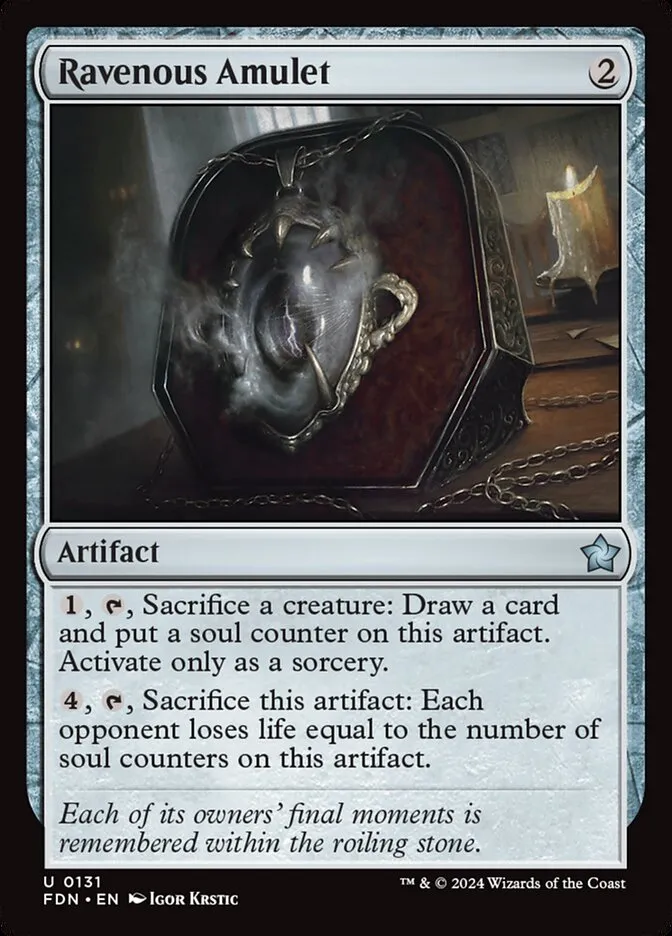 2024 Foundations Ravenous Amulet #131 uncommon card image