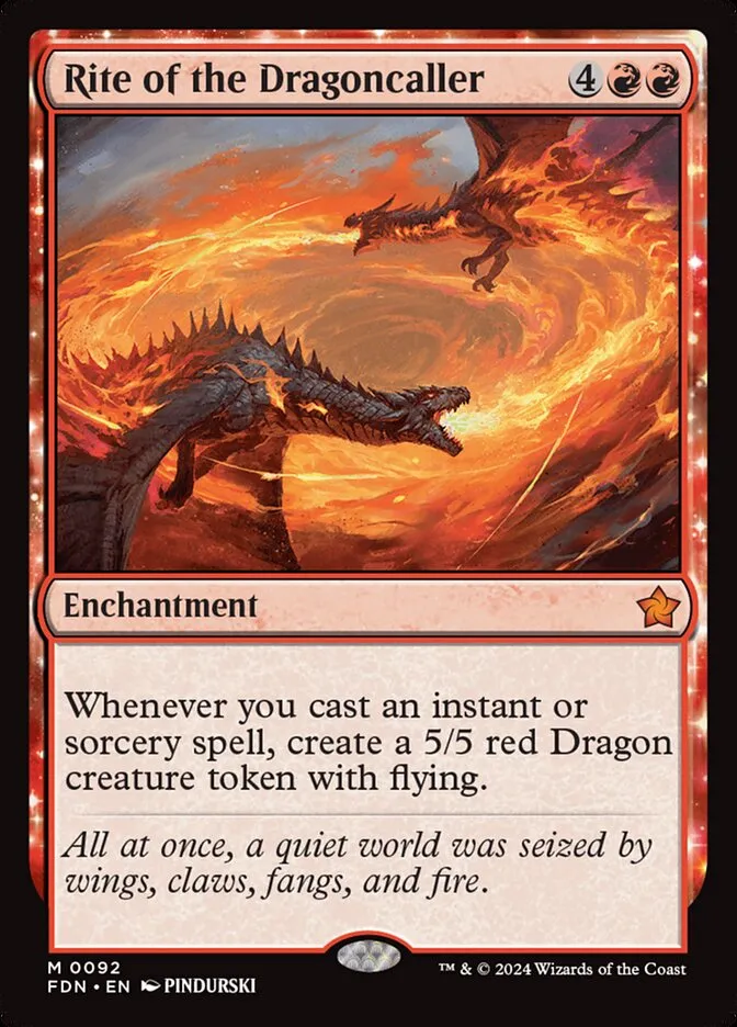 2024 Foundations Rite of the Dragoncaller mythic #92 mythic card image