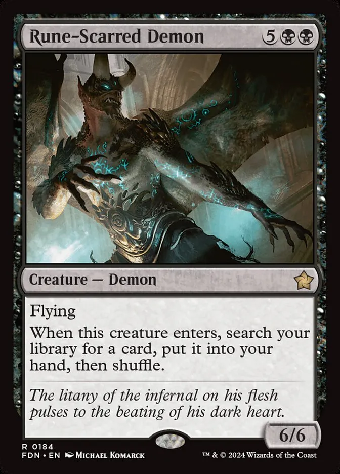 2024 Foundations Rune-Scarred Demon #184 rare card image