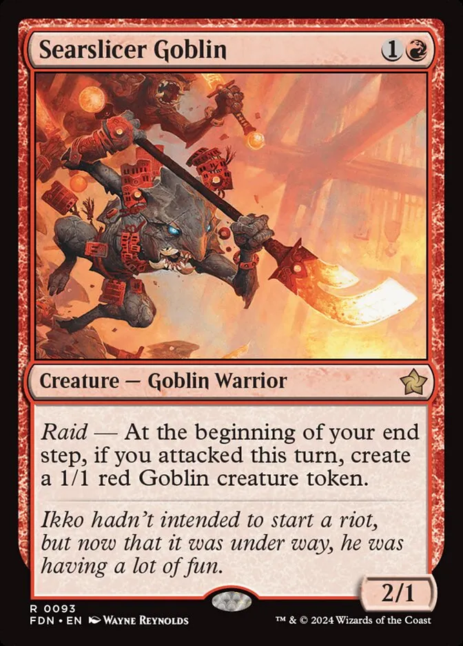2024 Foundations Searslicer Goblin [Prerelease] rare #93 rare card image