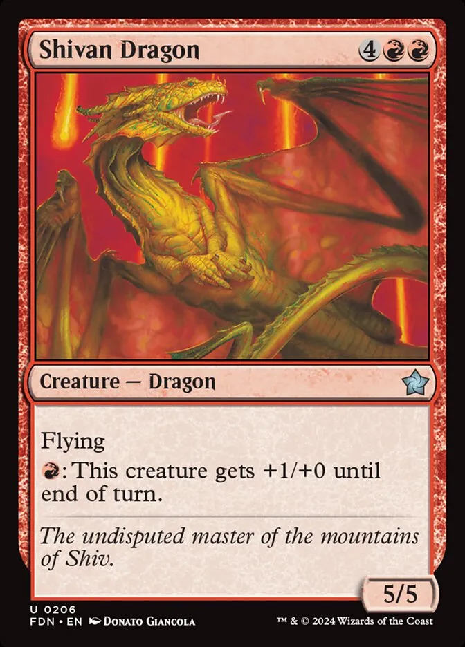 2024 Foundations Shivan Dragon [Foil] uncommon #206 uncommon card image