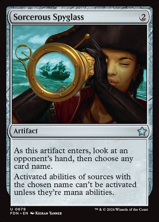 2024 Foundations Sorcerous Spyglass #679 uncommon card image