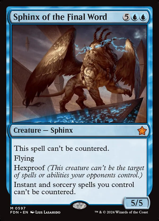 2024 Foundations Sphinx of the Final Word #597 mythic card image