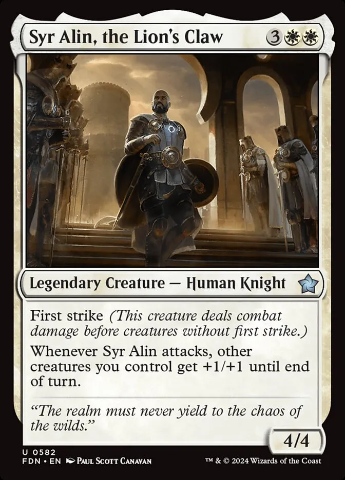2024 Foundations Syr Alin, the Lion's Claw #582 uncommon card image
