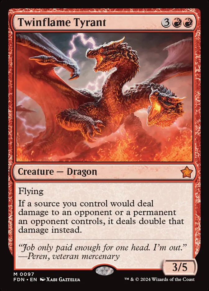 2024 Foundations Twinflame Tyrant mythic #97 mythic card image