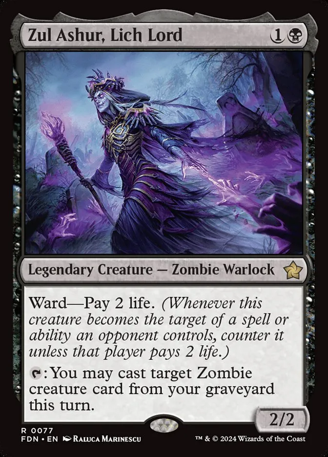 2024 Foundations Zul Ashur, Lich Lord #77 rare card image