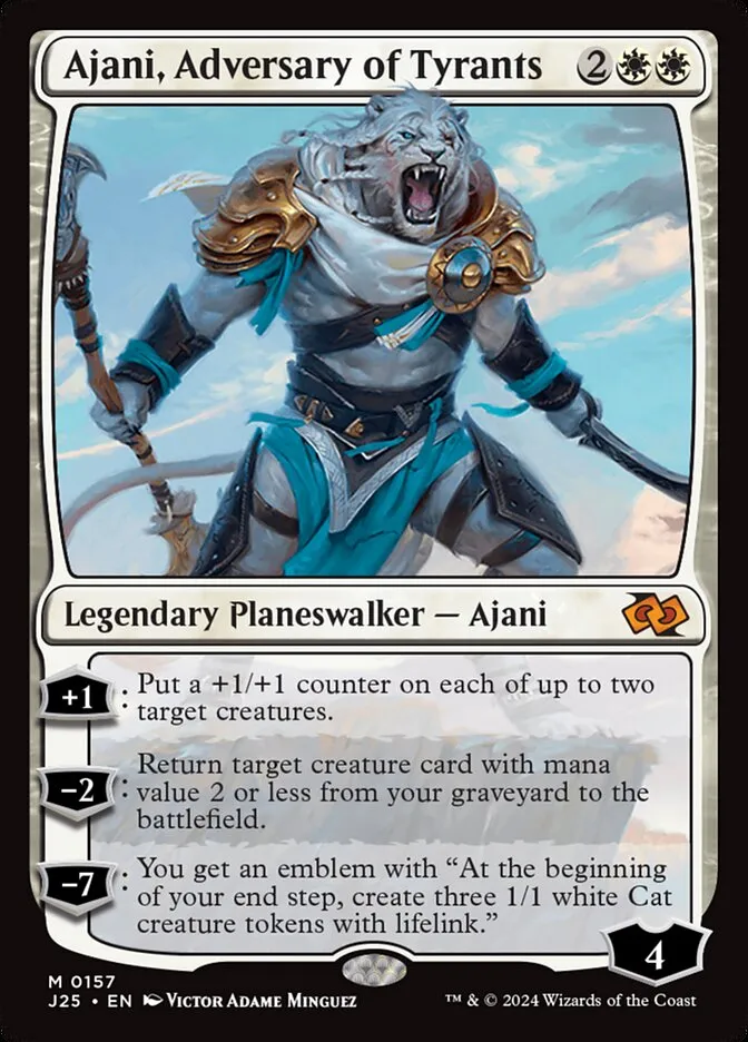 2024 Foundations Jumpstart Ajani, Adversary of Tyrants #157 mythic card image