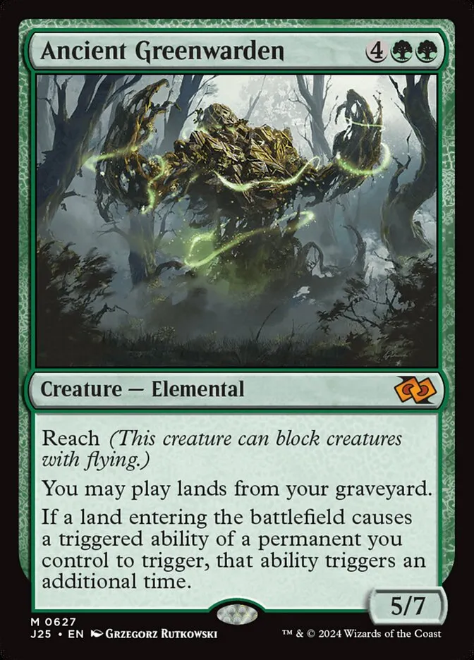 2024 Foundations Jumpstart Ancient Greenwarden #627 mythic card image