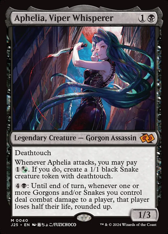 2024 Foundations Jumpstart Aphelia, Viper Whisperer [Anime] mythic #40 mythic card image