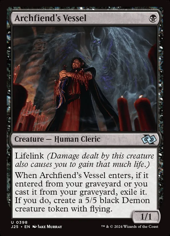 2024 Foundations Jumpstart Archfiend's Vessel #398 uncommon card image