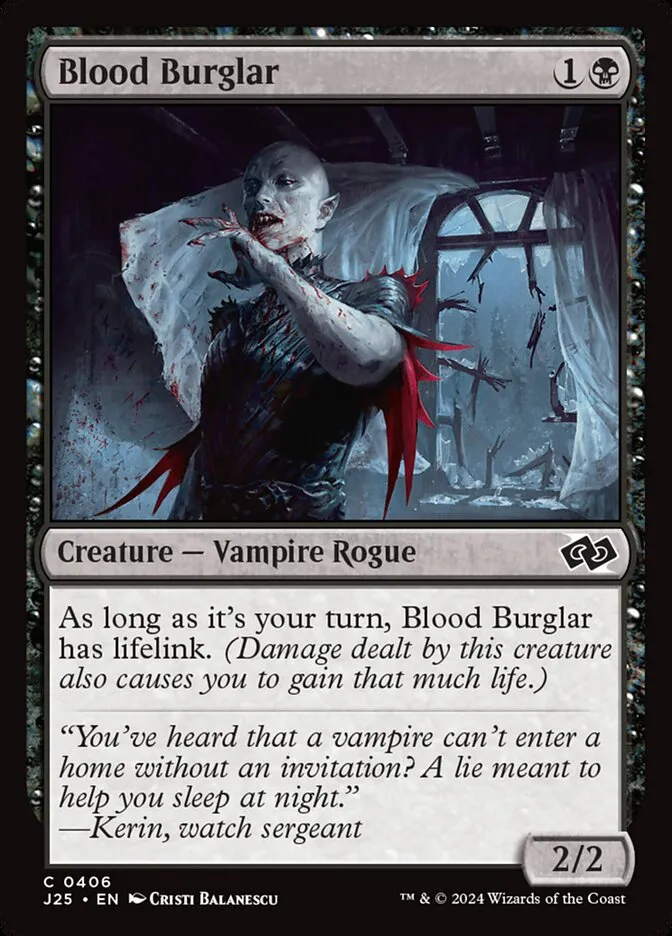 2024 Foundations Jumpstart Blood Burglar #406 common card image