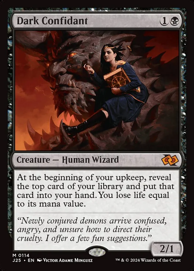 2024 Foundations Jumpstart Dark Confidant #114 mythic card image