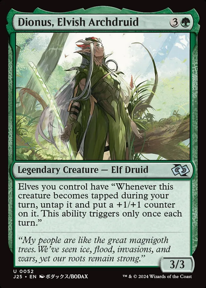 2024 Foundations Jumpstart Dionus, Elvish Archdruid [Anime] uncommon #52 uncommon card image